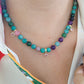 Gargantilla jade con dijes y broche de oro 10k