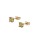 Aretes piedra natural peridoto plata 925 y baño de oro 5mm