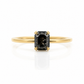 Anillo de diamante natural "Salt and Pepper"solitario oro 10k 2 Emerald cut