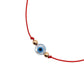 Pulsera de hilo rojo con ojito turco madre perla BIMETAL