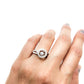 Solitario redondo giratorio plata rosa 925 PREMIUM