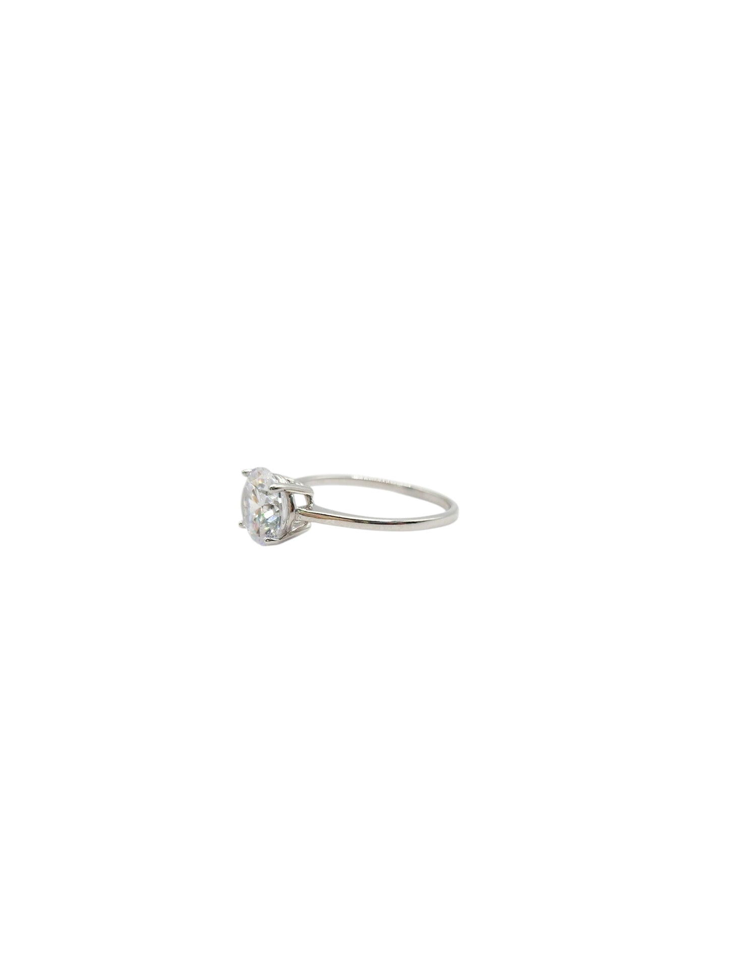 Anillo solitario con piedra Moissanita Plata 925