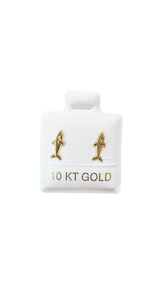 Par o pieza Broquel Tiburon Oro 10K