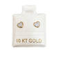 Par de Broquel esmalte corazón blanco lila oro de 10k DORADO