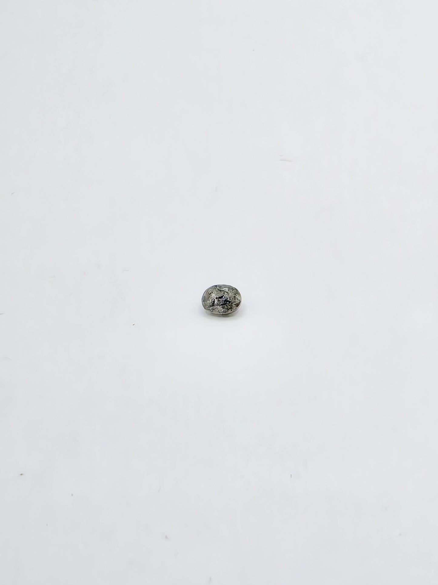 Anillo de diamante natural "Salt and Pepper"solitario oro 10k corte Oval 2
