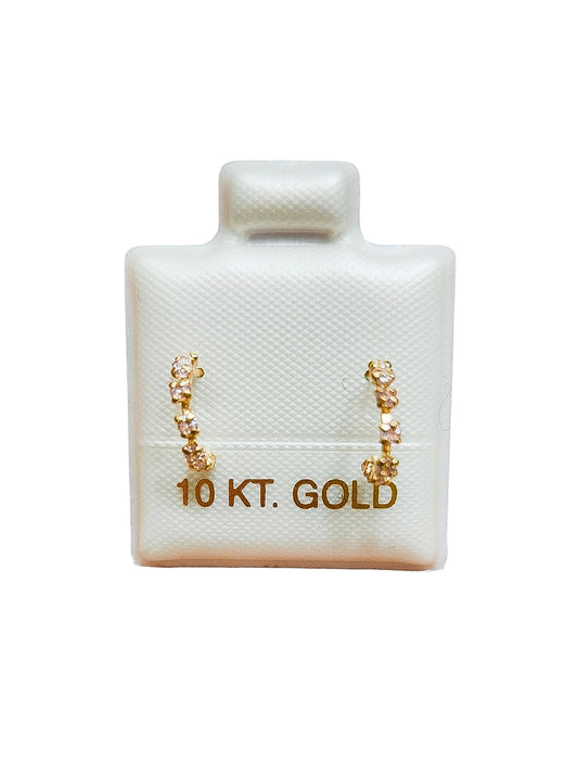 Par o Pieza de Broquel media coqueta baby rosa Oro de 10k DORADO