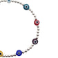 Pulsera ojo turco y bolitas (PLATA 925)