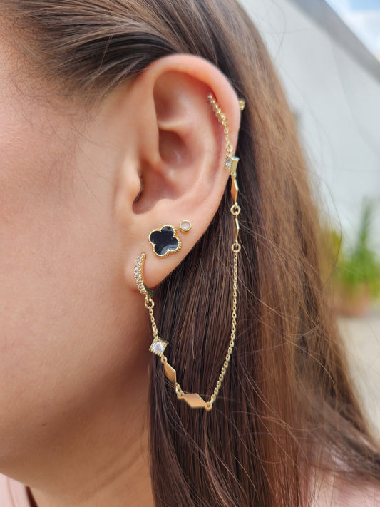 Pieza de huggie con arete oro 10k DORADO