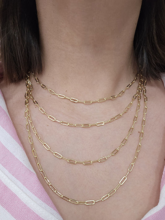 Cadena paperclip 3.5 mm oro 10k