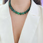 Gargantilla jade con donas y broche de oro 10k