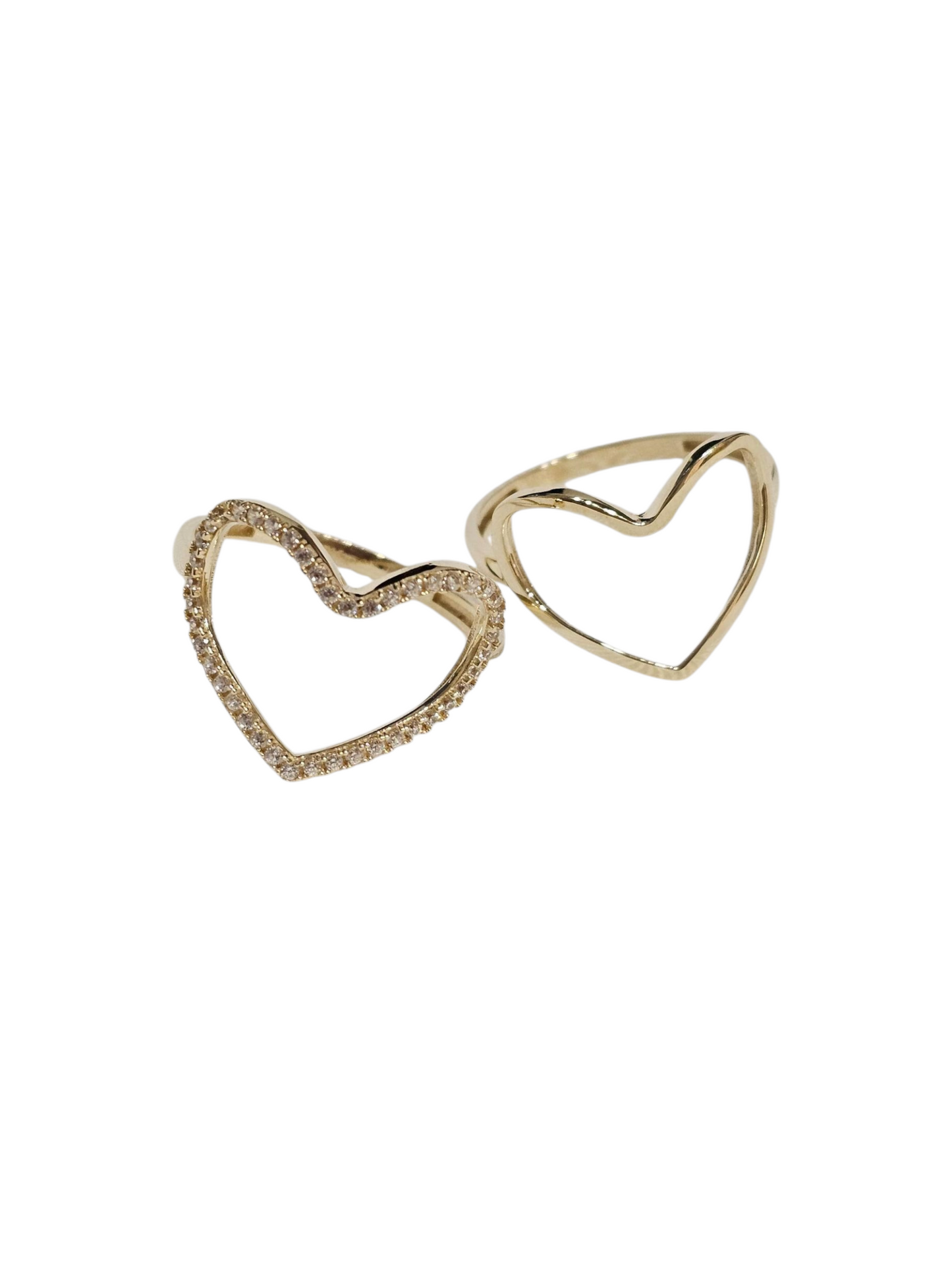 Anillo corazón contorno piedras 10k