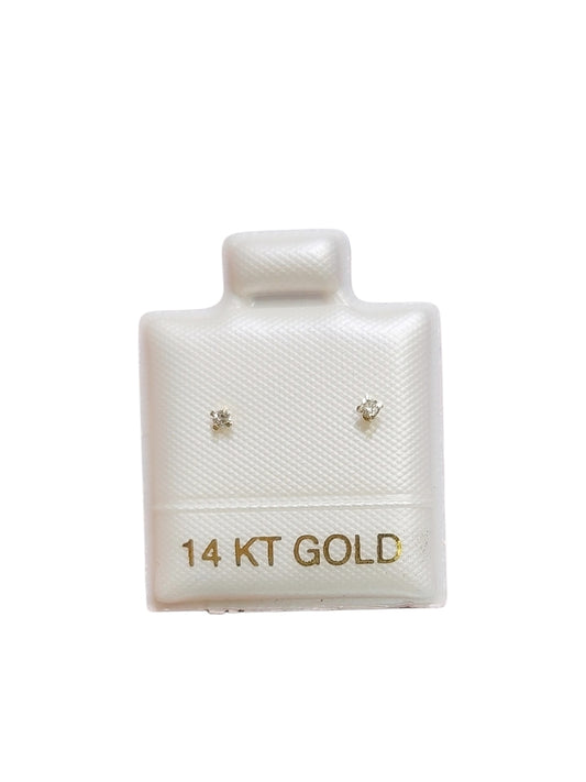 Par de Broquel con diamante natural 5 pts Oro de 14k DORADO