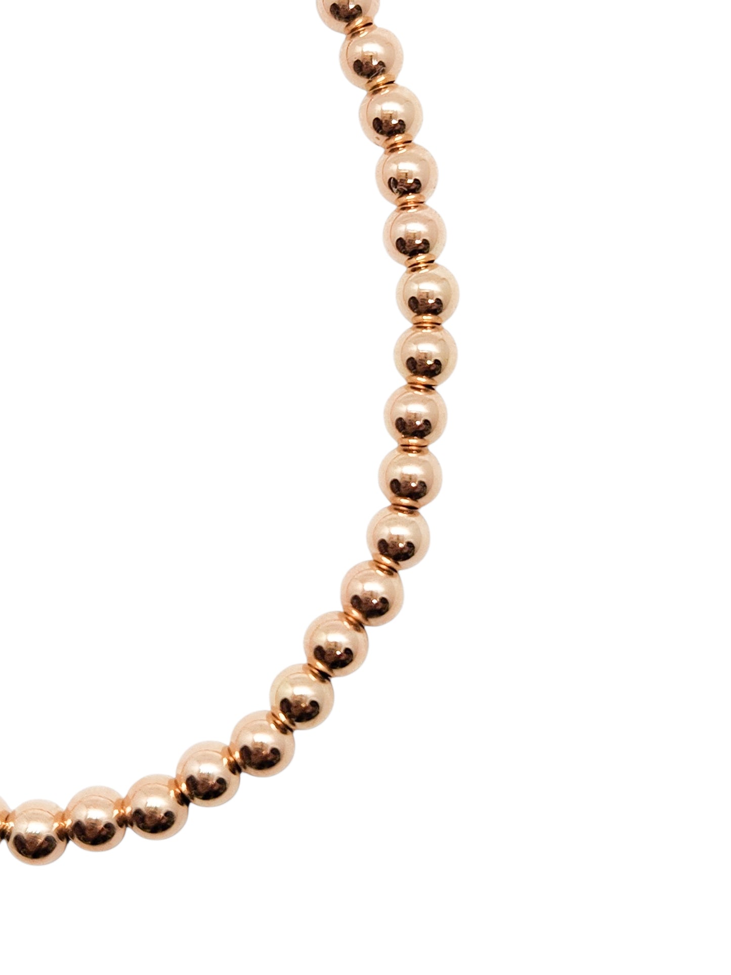 Pulsera bola ROSA  BIMETAL 4mm (PLATA Y ORO)