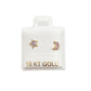Par de Broquel esmalte luna y estrella lila oro de 10k DORADO