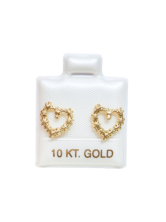 Par o Pieza corazón espinas Karol G oro 10k