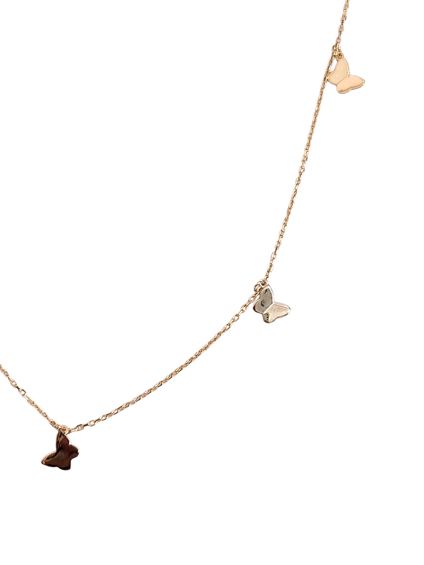 Gargantilla mariposa 3 oros oro 10k