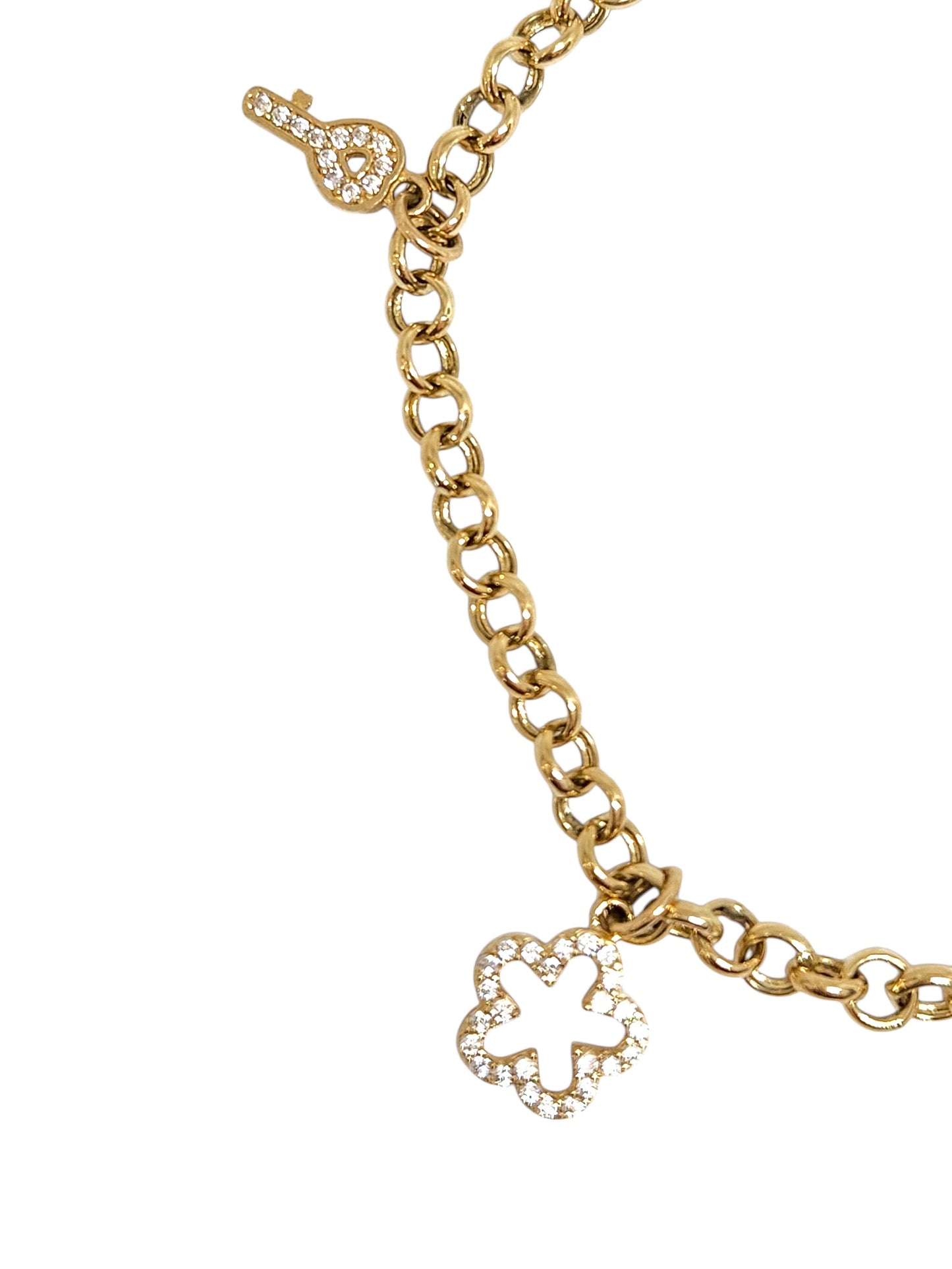 Pulsera de aros con charms oro 10k