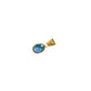 Dije corte oval con zirconia azul aqua oro 10k