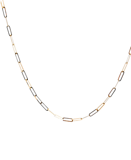 Cadena estilo paperclip ultra ligera 2mm oro 10k