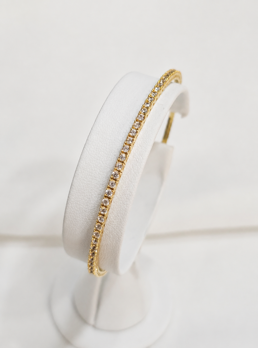 Pulsera tenis de aro oro 10k