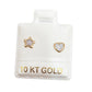 Par de Broquel esmalte estrella y corazón blanco oro de 10k DORADO