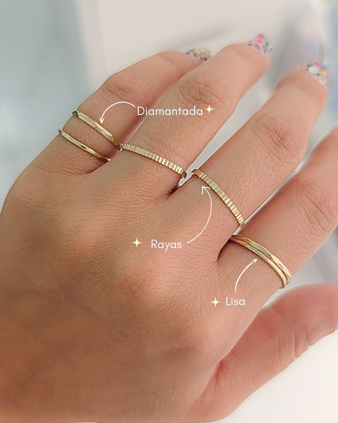 Anillo argolla rayas