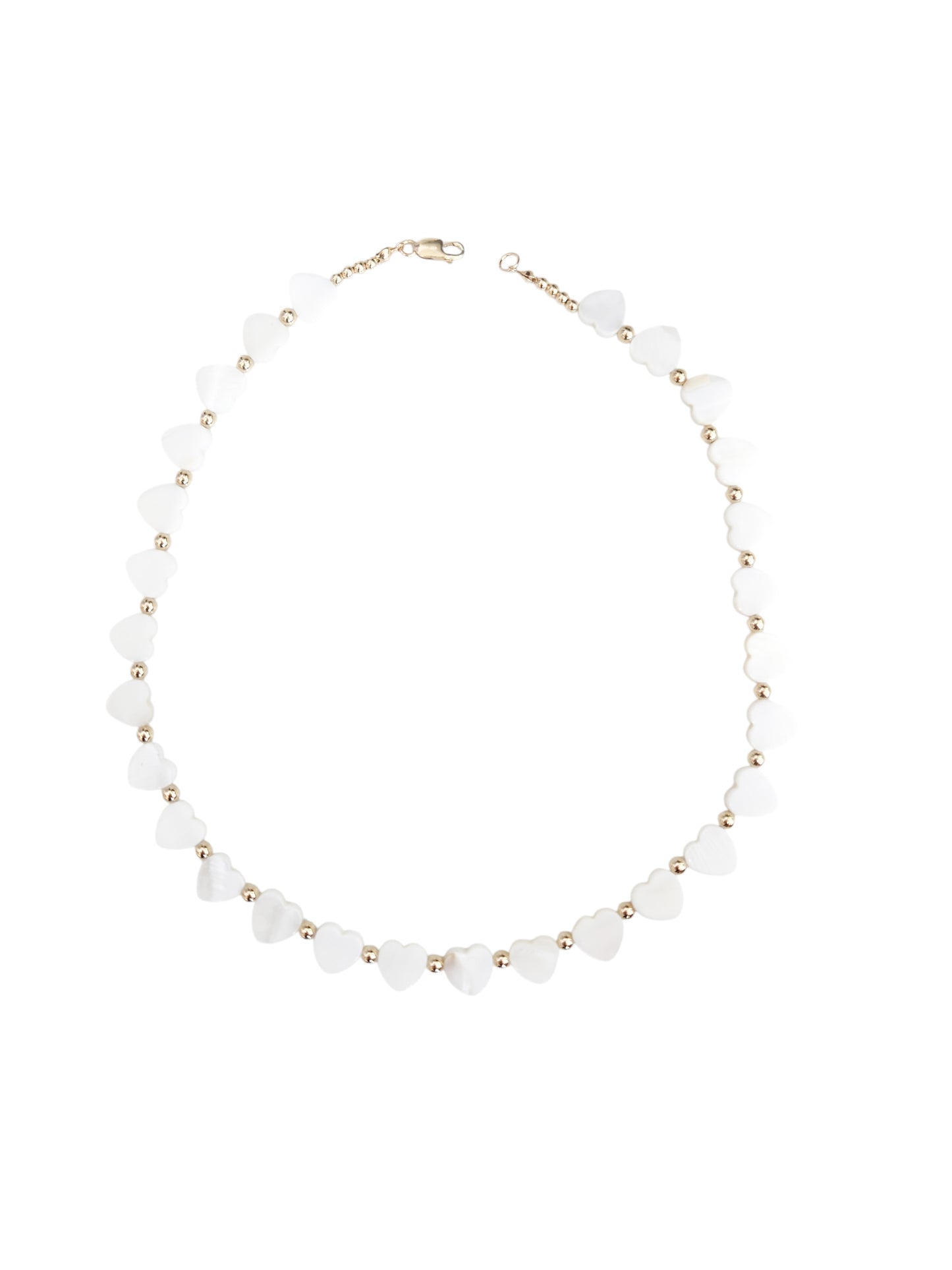 Collar de perlas y bimetal "infinito corazón"