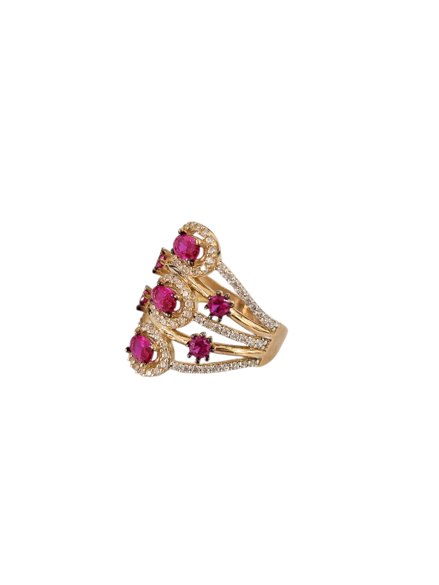 Anillo princesa rosa oro 10k dorado