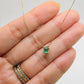Gargantilla de Esmeralda natural corte princess y diamante oro 10k