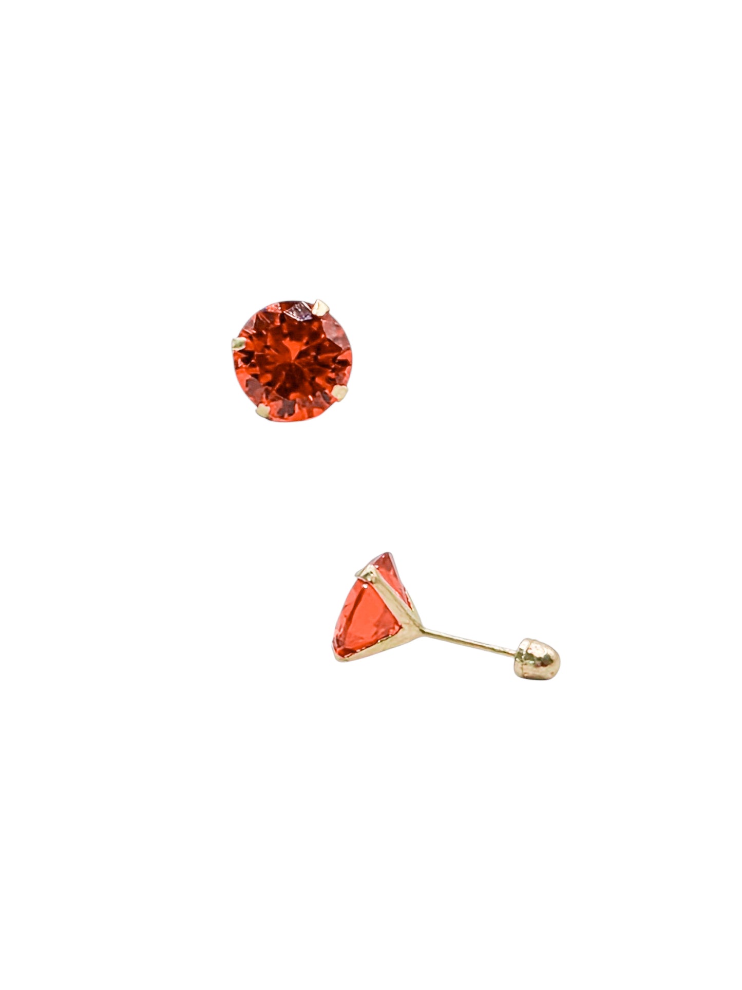 Par de Broquel básico recto Naranja ORO 10K