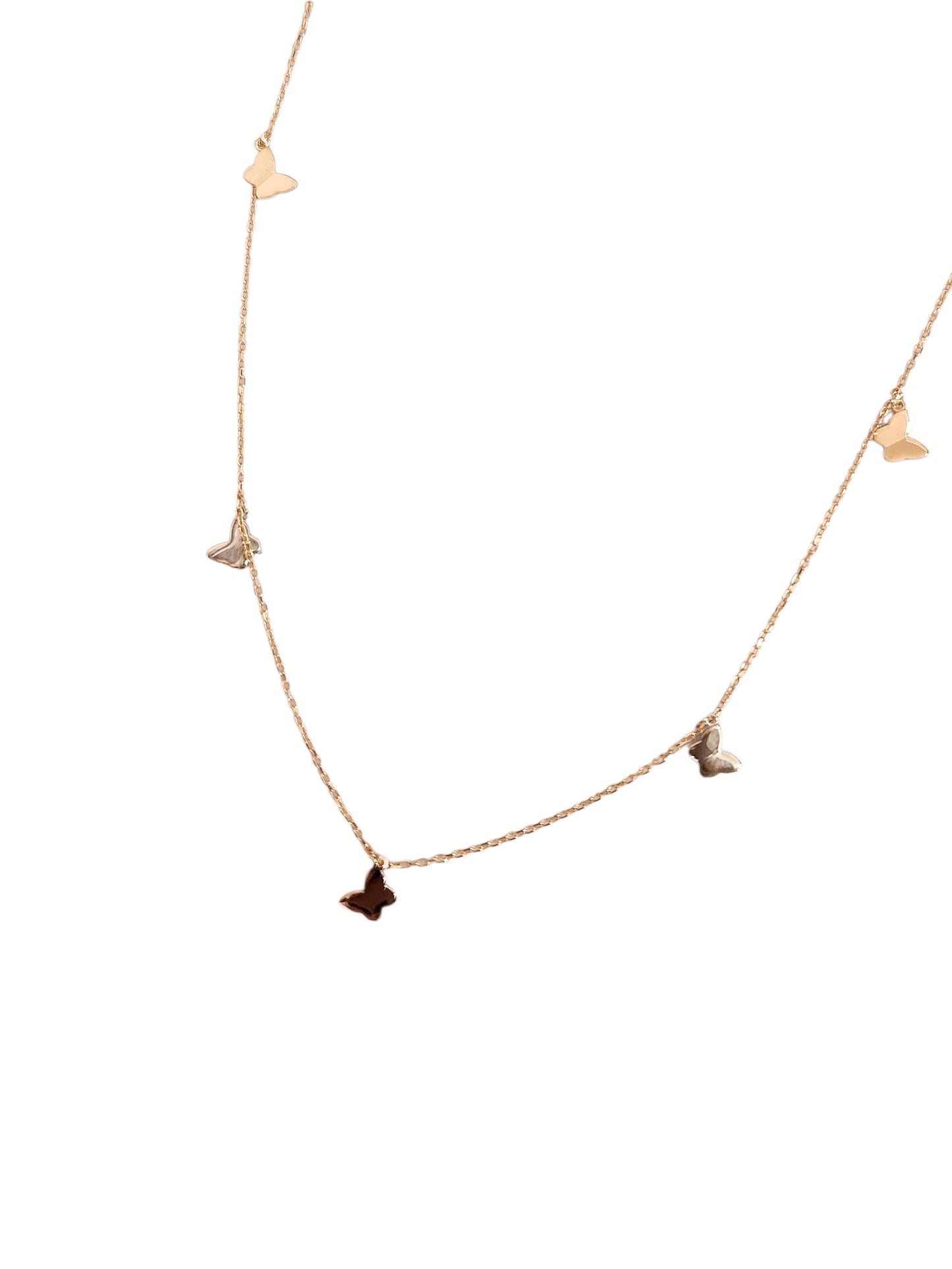 Gargantilla mariposa 3 oros oro 10k