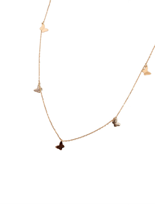 Gargantilla mariposa 3 oros oro 10k