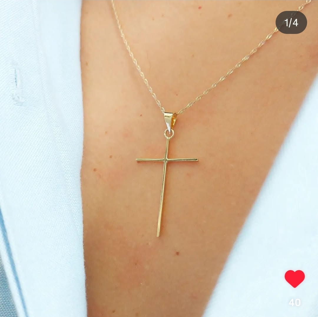 Dije cruz lisa oro 10k