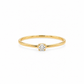 Anillo delgado con mini diamante redondo LAB GROWN 10k PREMIUM