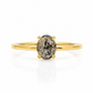 Anillo de diamante natural "Salt and Pepper"solitario oro 10k corte Oval 2