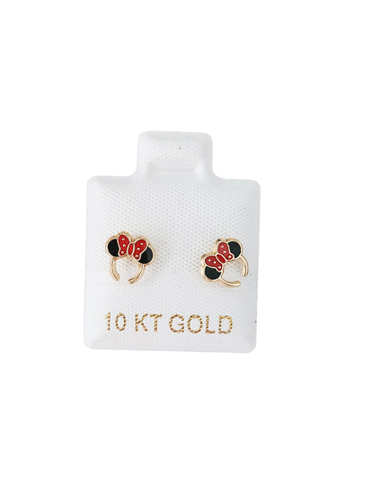 Par o pieza de Broquel diadema orejas mimi  rojo oro 10k DORADO