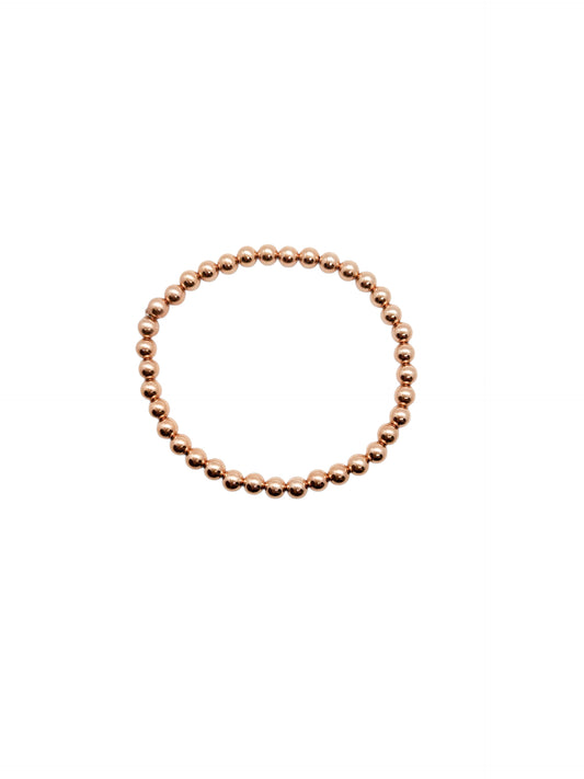 Pulsera bola ROSA  BIMETAL 5mm (PLATA Y ORO)