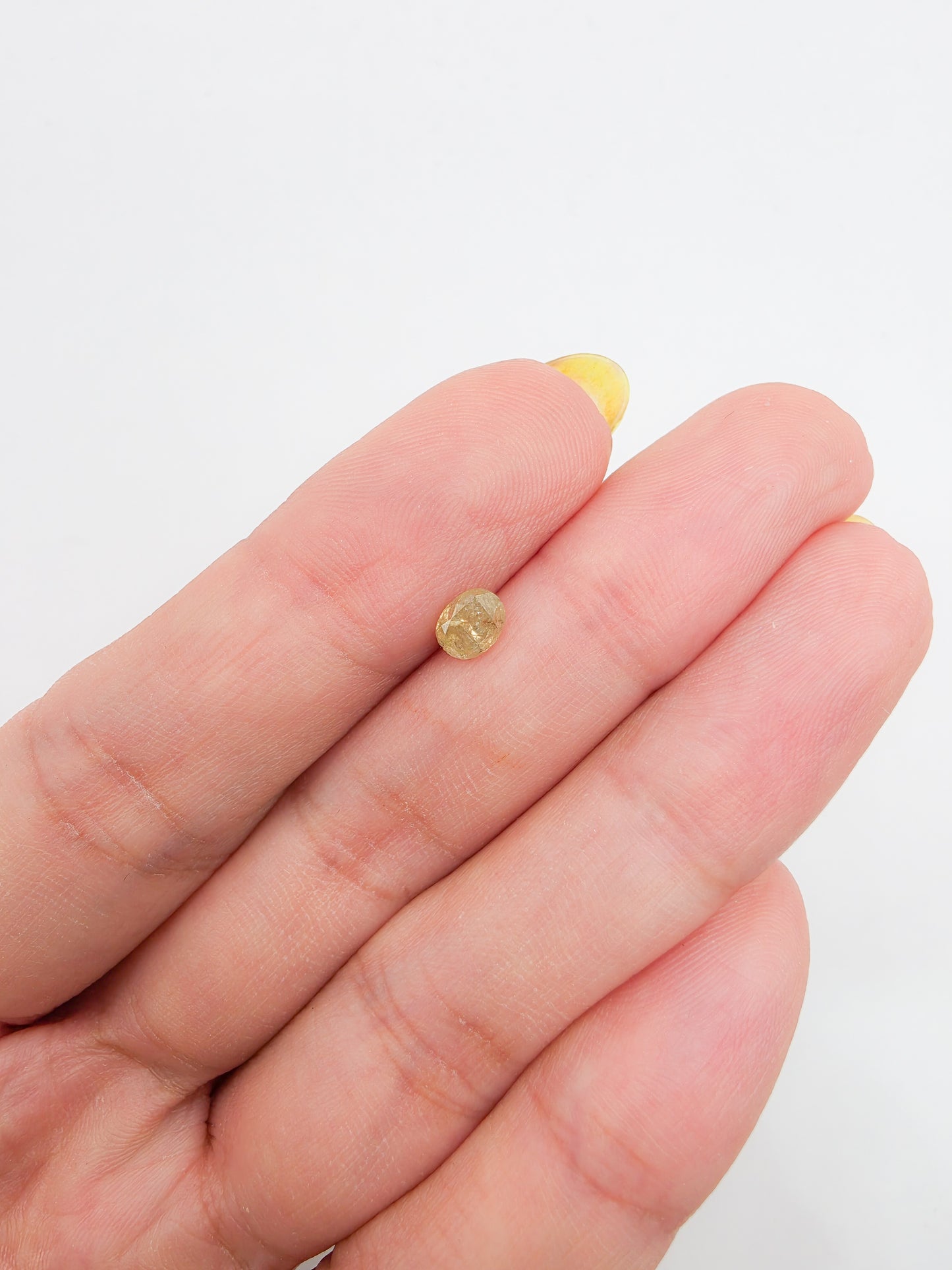 Anillo de diamante natural "Salt and Pepper"solitario oro 10k corte Oval