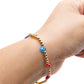 Pulsera ojo turco y bolitas BIMETAL (PLATA Y ORO)