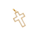 Dije cruz silueta con piedras blancas oro 10k