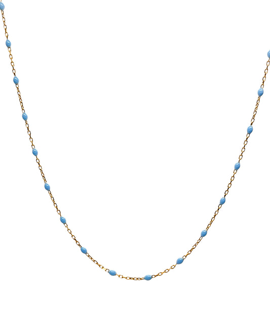 Gargantilla esmalte azul oro 10k