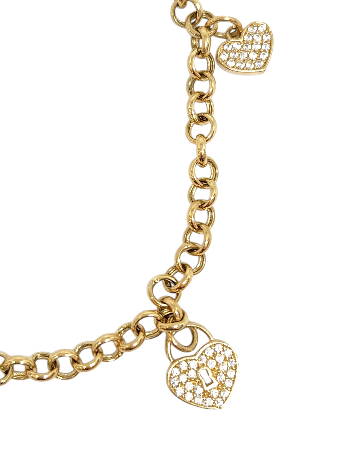 Pulsera de aros con charms oro 10k