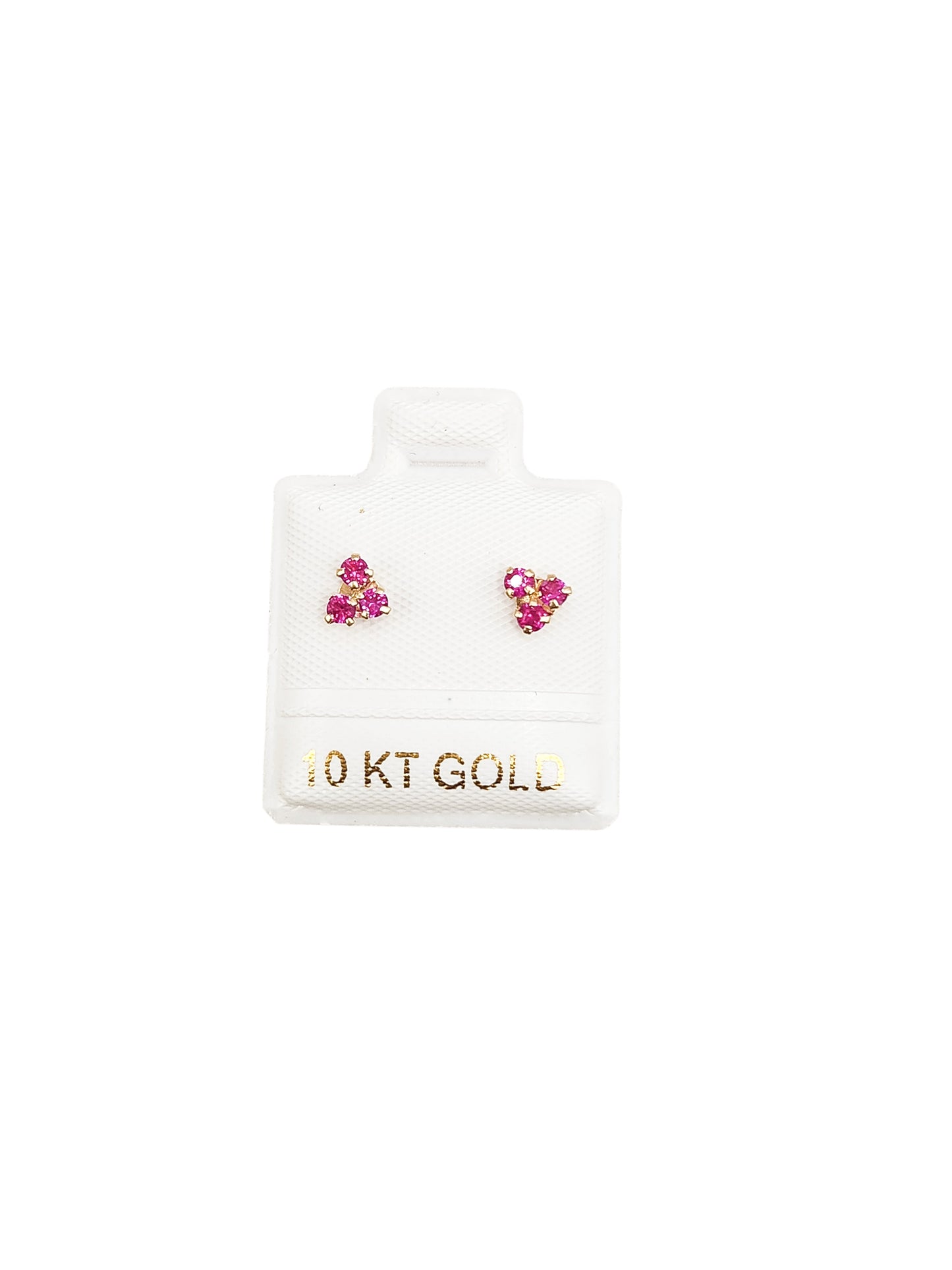 Par de Broquel triple chispita trecillo  oro de 10k DORADO