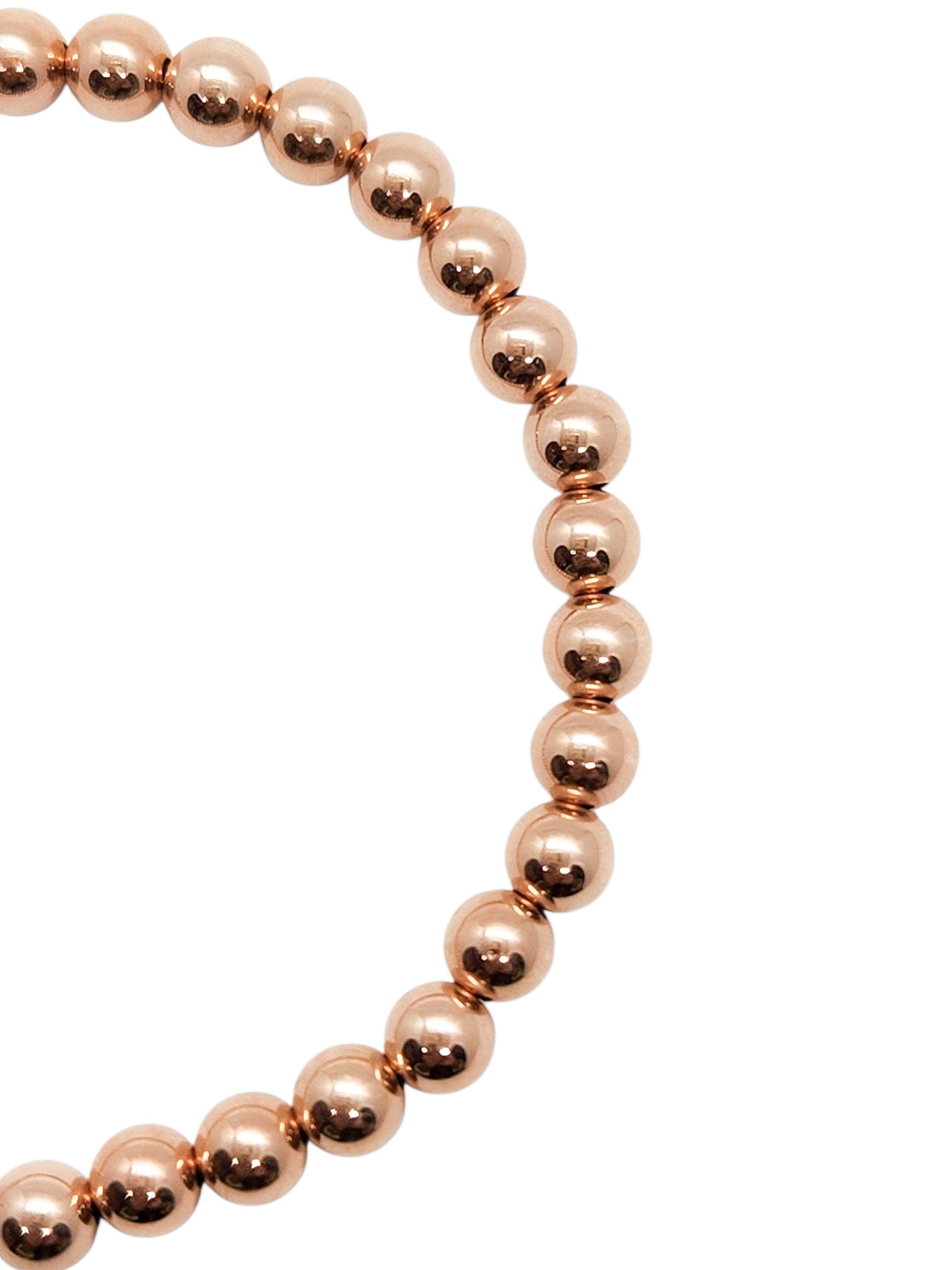 Pulsera bola ROSA  BIMETAL 5mm (PLATA Y ORO)