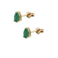 Aretes piedra natural esmeralda oro 10k