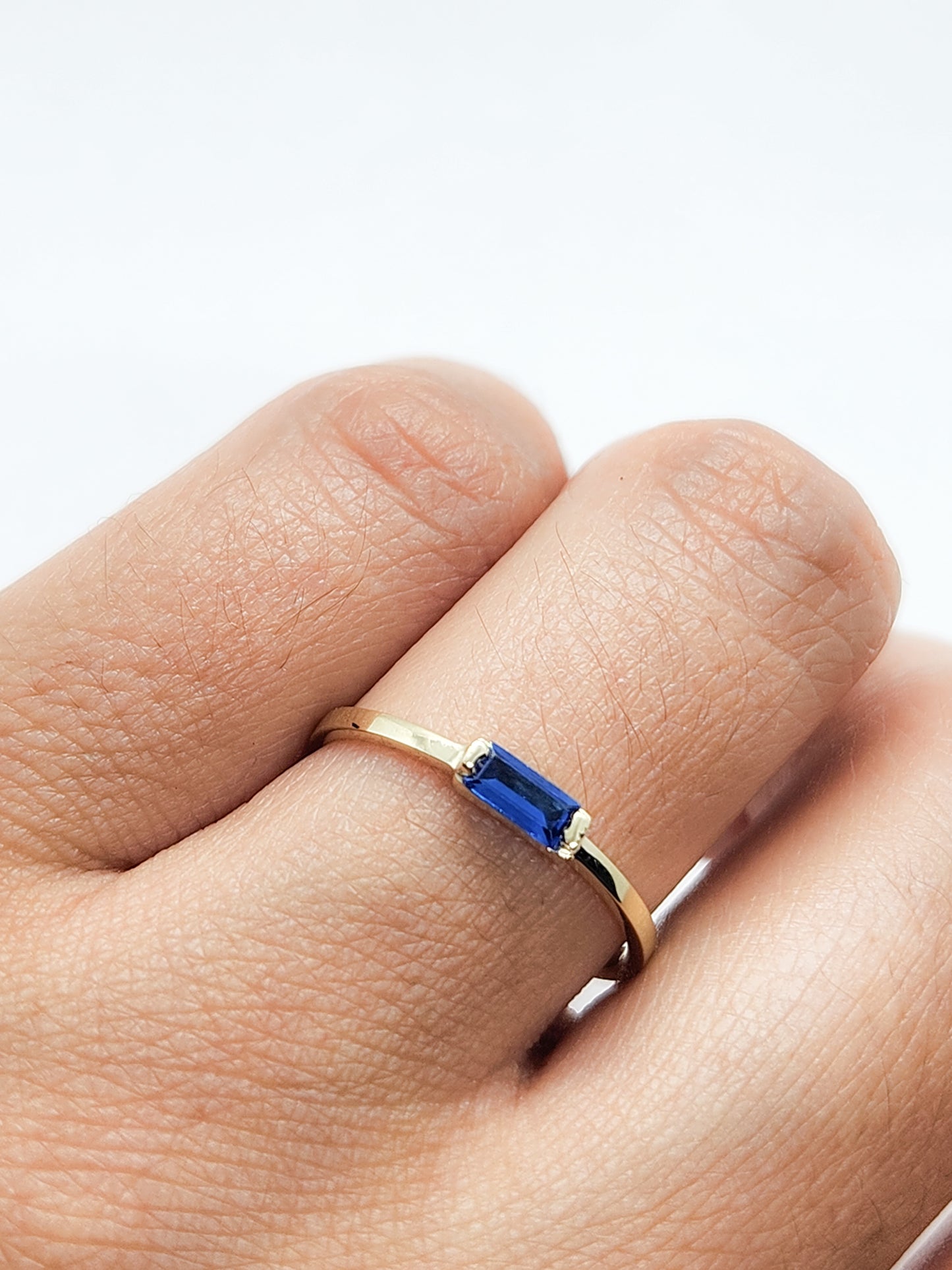 Anillo azul zafiro NATURAL oro 10k PREMIUM