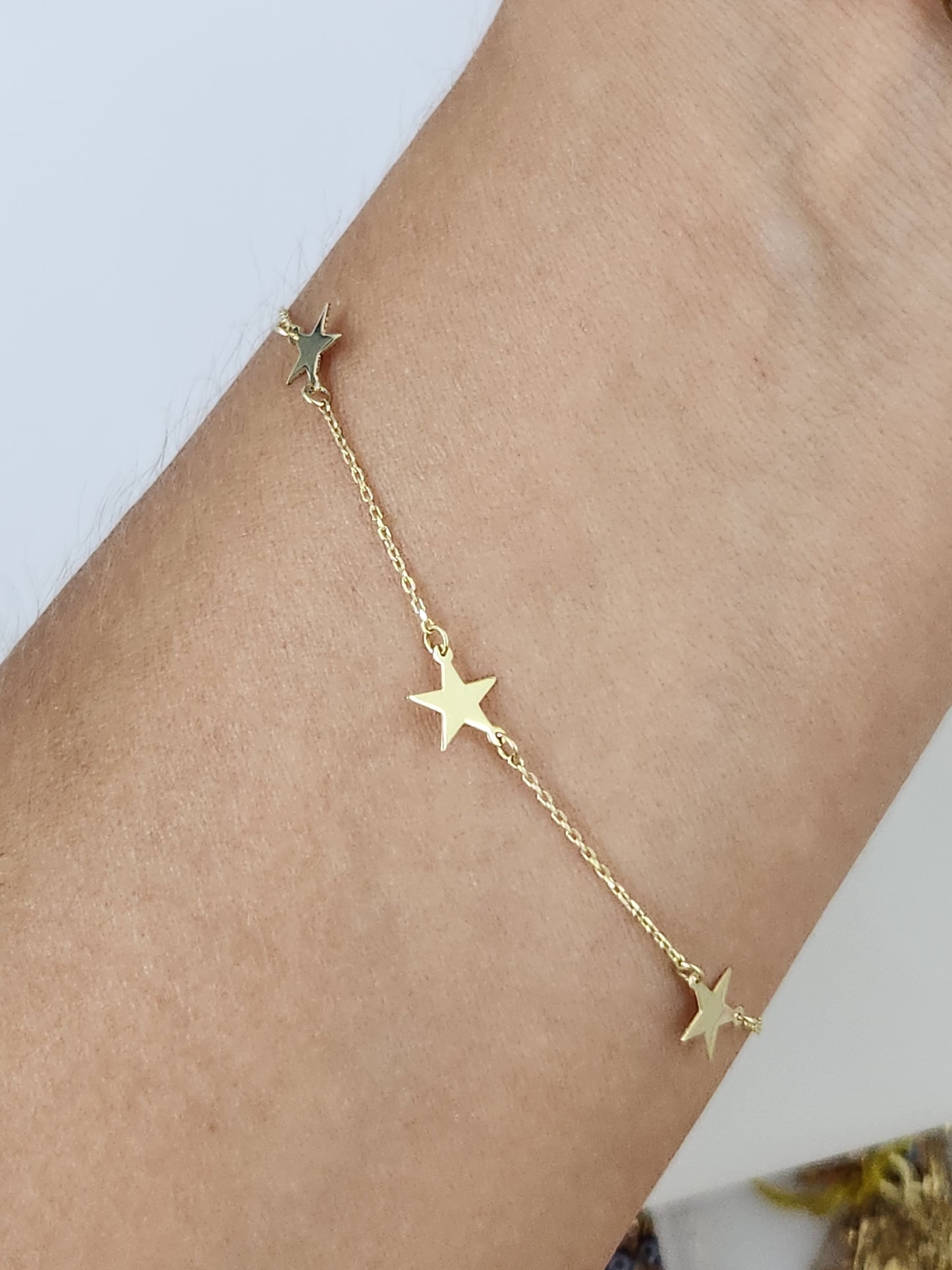 Pulsera estrellas oro 10k