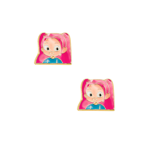 Par o Pieza de Broquel Mayra esmalte Oro de 10k DORADO