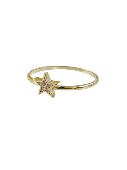 Anillo corazón y estrella oro 10k dorado