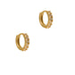 Huggies con zirconia blanca oro 10k